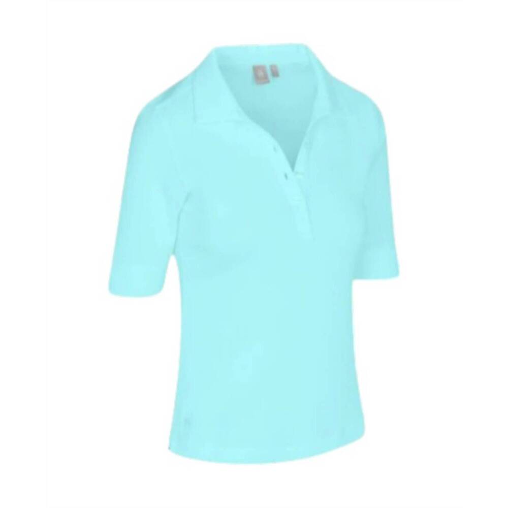 NEW NUSPORT women's del mar polo in aqua spray